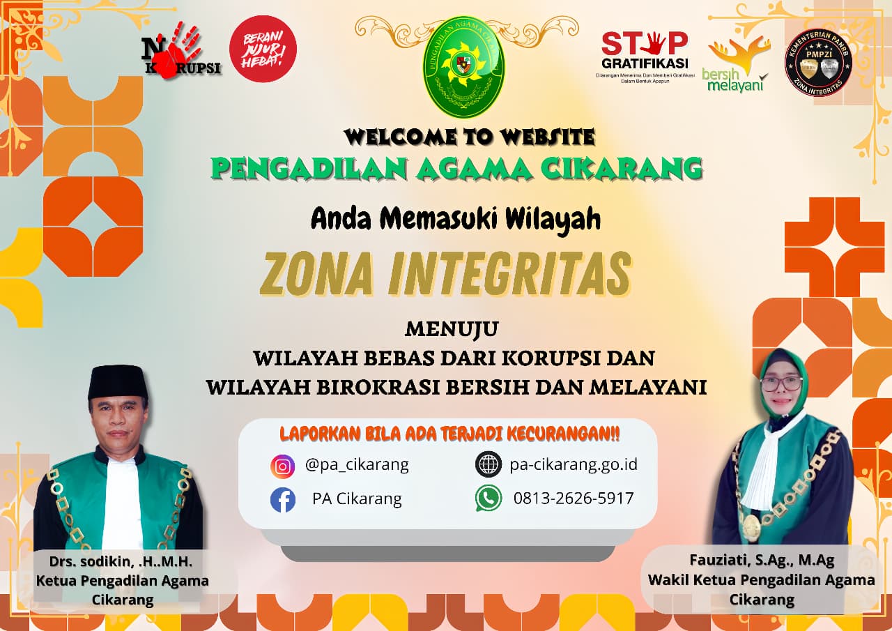 Selamat Datang di Zona Integritas PA CIkarang